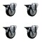 Service Caster 4'' Black Poly Wheel Swivel Bolt Hole Caster Set with Posi Lock Brakes, 4PK SCC-BH20S414-PPUB-BLK-PLB-4 - alternate 1